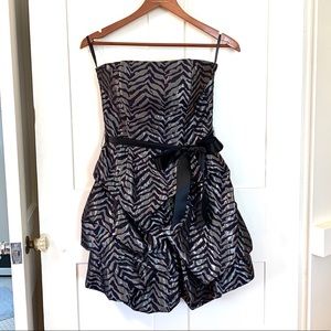 Strapless zebra mini dress